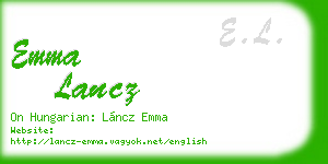 emma lancz business card