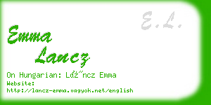 emma lancz business card